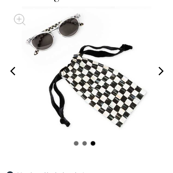 - MacKenzie-Childs Black and White Sunglasses bag matches glasses uv main image 7